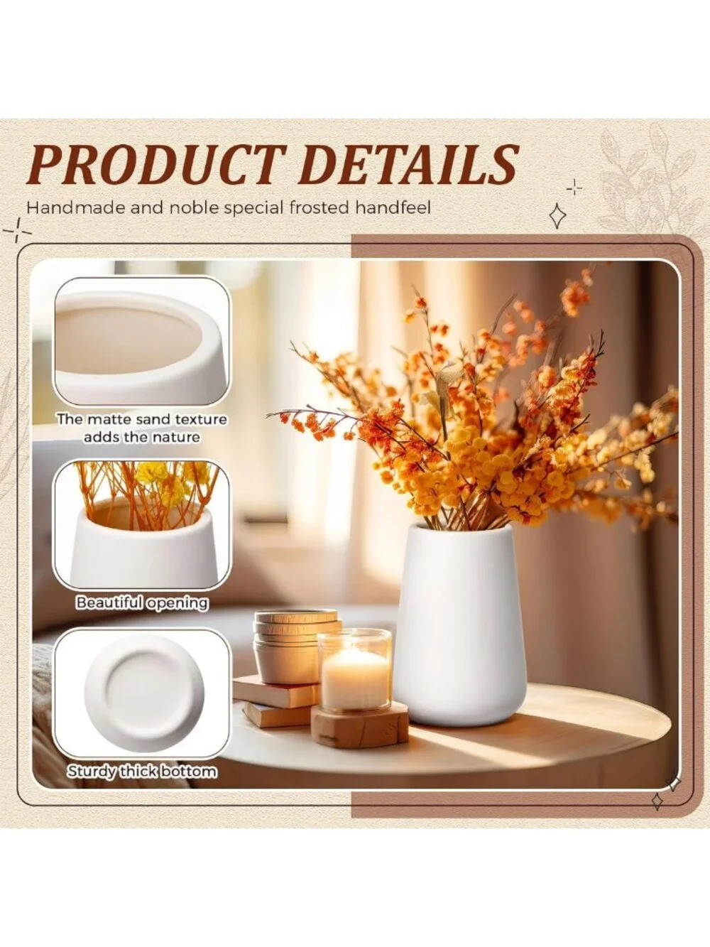 15 Pack White Ceramic Bud Vases - Boho Small Flower Vases for Home Decor